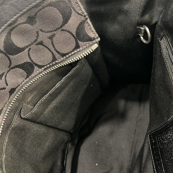 REHAB‎ Coach Black Monogram Handbag with Corner Rubs and Piping Exposure - Picture 5 of 13